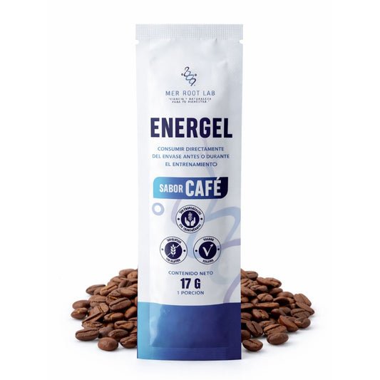 ENERGEL – Hidrogel funcional (pre-entreno), con creatina y taurina sabor café (sachet individual)